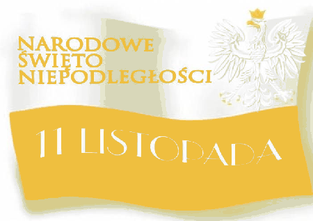 Flaga Polski z napisem 11 listopada